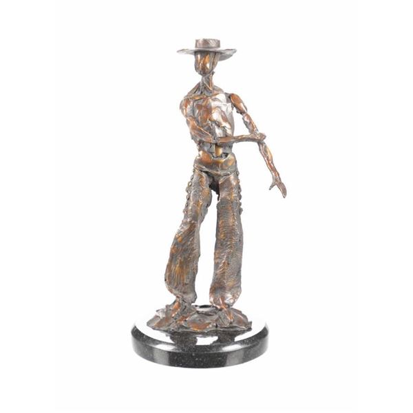 Dennis Harrington Bronze, "Cowboy Study" Signed