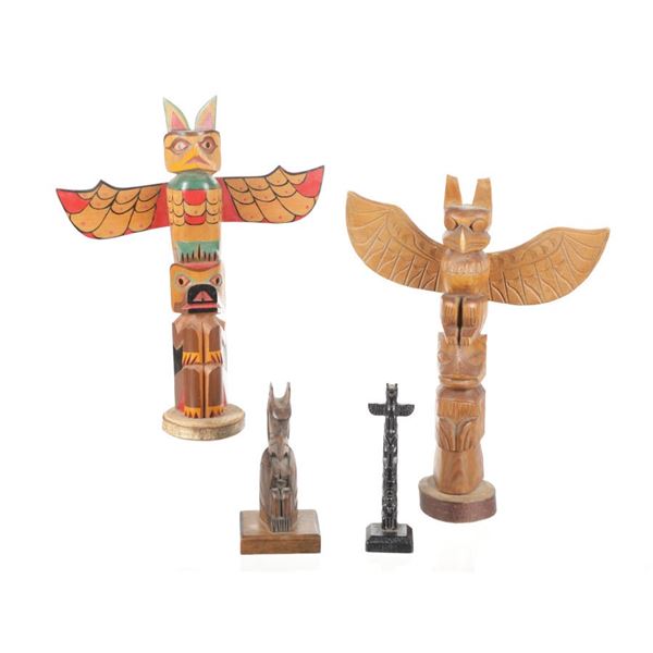 First Nations Pachena Indians Carved Totems c1980s