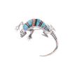 Image 1 : Navajo Sterling Turquoise Inlay Lizard Brooch