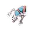 Image 2 : Navajo Sterling Turquoise Inlay Lizard Brooch