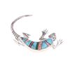 Image 5 : Navajo Sterling Turquoise Inlay Lizard Brooch