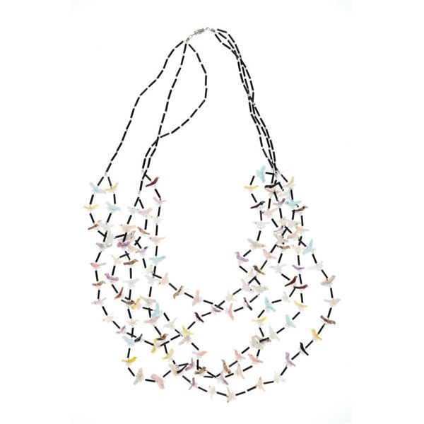 Zuni Multi-Strand Bird Fetish Necklace ca. 1960s