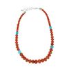 Image 2 : Red Jasper & Turquoise Graduated Necklace Earrings