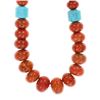Image 5 : Red Jasper & Turquoise Graduated Necklace Earrings