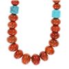 Image 6 : Red Jasper & Turquoise Graduated Necklace Earrings