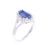 Image 8 : GIA Unheated Sapphire & VS2 Diamond Platinum Ring