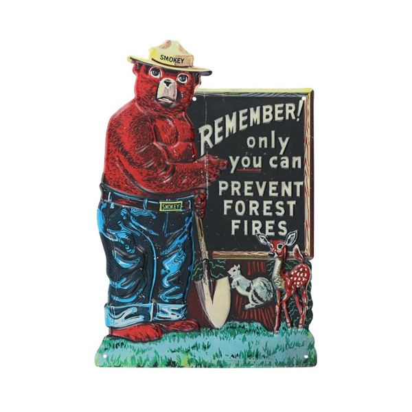 Smokey The Bear Embossed Polychrome Sign