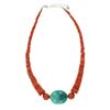 Image 1 : Red Jasper & Large Turquoise Graduated Necklace