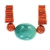 Image 5 : Red Jasper & Large Turquoise Graduated Necklace