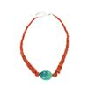 Image 8 : Red Jasper & Large Turquoise Graduated Necklace