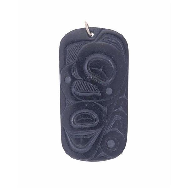 Haida Denny Dixon Argillite Hawk Pendant c. 1980's
