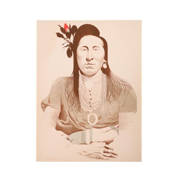 Mark English Signed Lithograph "Crow Warrior" 1976