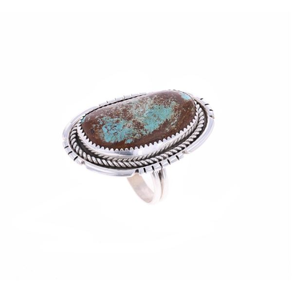Navajo Vera Tsosie Sterling Silver Turquoise Ring