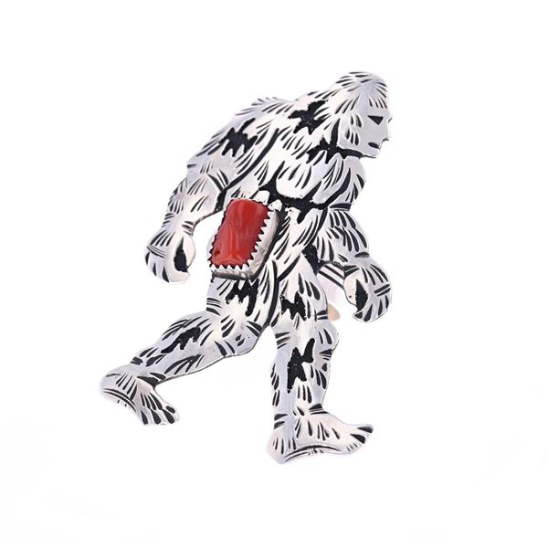 Navajo R. Singer Sterling Silver Sasquatch Ring