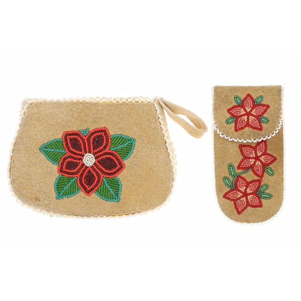 Apsáalooke Crow Hide Beaded Purse & Belt Sheath