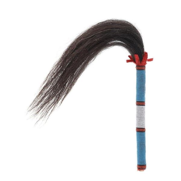 Buffalo Tail Beaded Sweat Lodge or Fly Whisk
