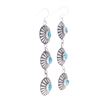 Image 5 : Navajo C Tsosie Sterling Silver Turquoise Earrings