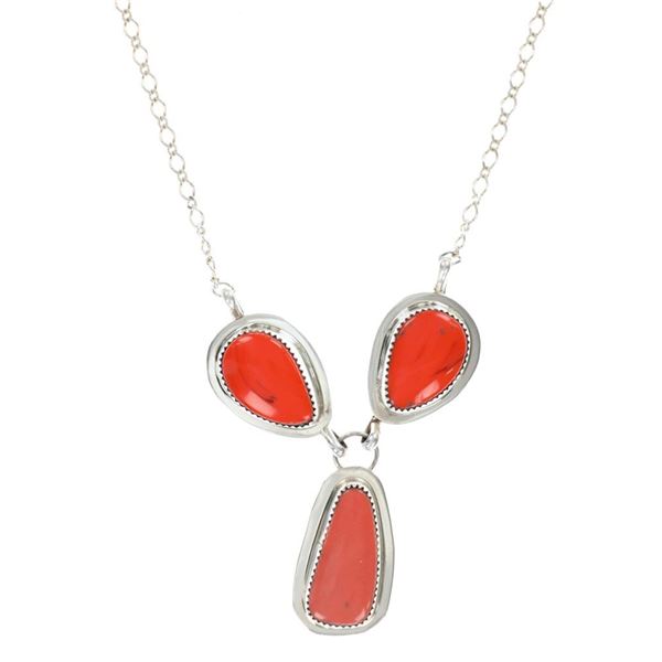 Navajo Herbert Tsosie Orange Branch Coral Necklace