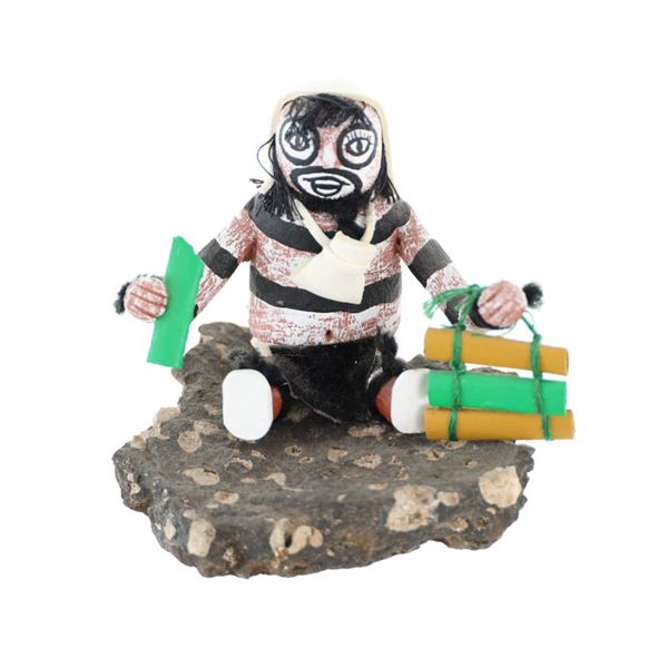 Pueblo Koyona Koshare Kachina Figure c. 1969