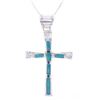 Image 3 : Zuni Cecilia Iule Silver Turquoise Cross Necklace