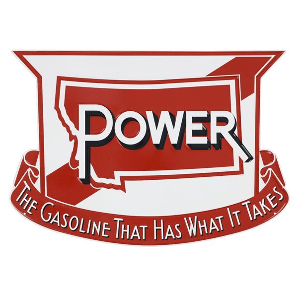 Embossed Montana Power Gas Porcelain Sign