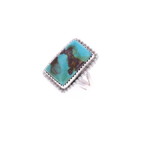 Navajo AR Yaz Sterling Silver Turquoise Ring