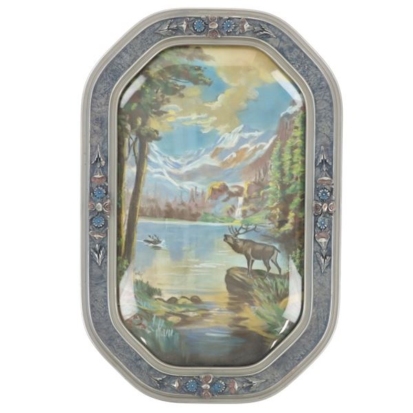 Beautiful Oil Pastel Painting In Bubble Frame