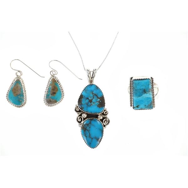 Navajo Sterling Silver Multi Turquoise Jewelry