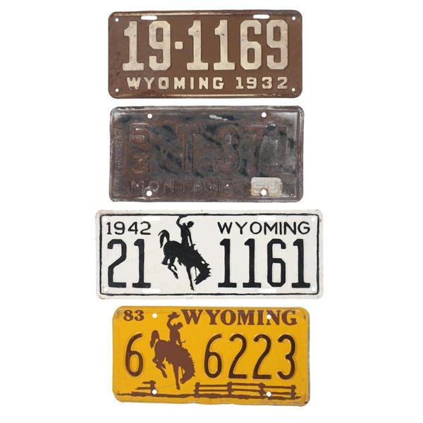 Original Montana & Wyoming License Plates 1932-83