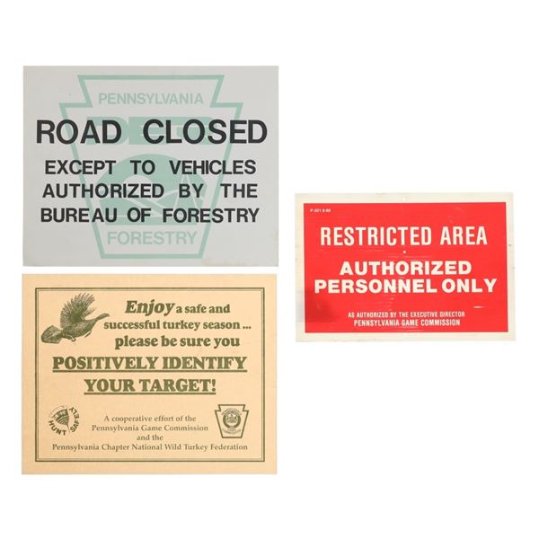 Pennsylvania Game Commission Signs 1960-80s (3)