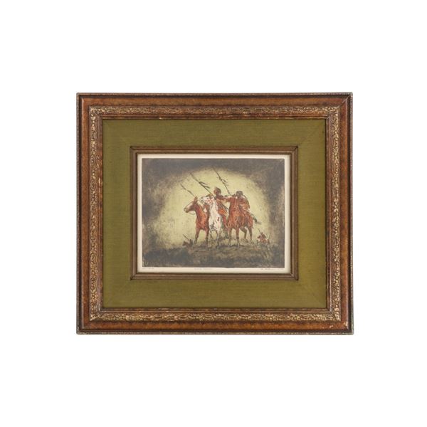 M. Lehman "Sioux Warrior" Lim. Ed. Etching 1971