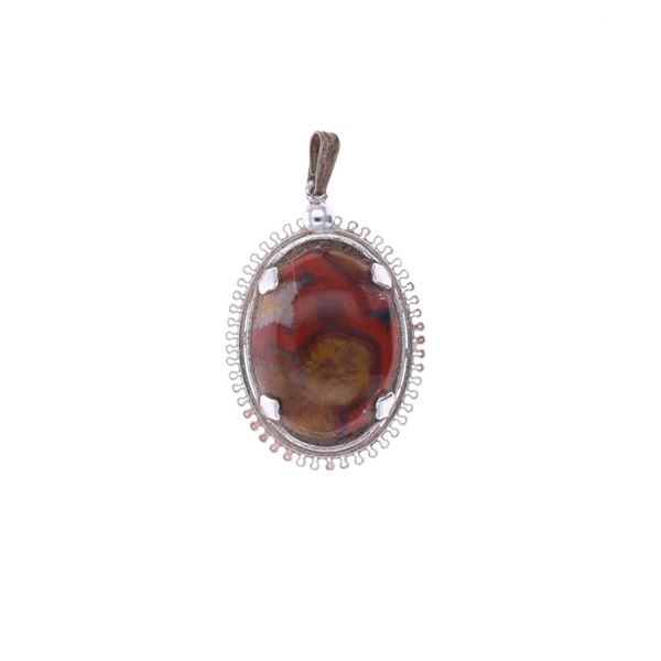 Sterling & Morgan Hill Poppy Jasper Pendant