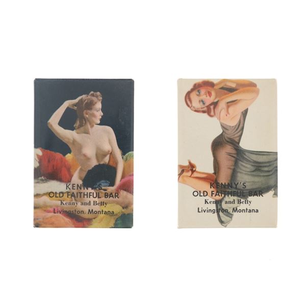 Two Kenny's Old Faithful Bar Vanity Mirrors 1900s