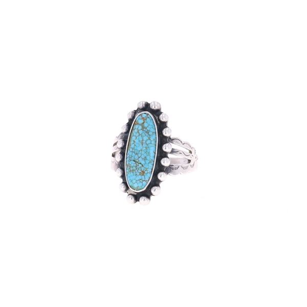 Navajo Fred Harvey Era Silver #8 Turquoise Ring