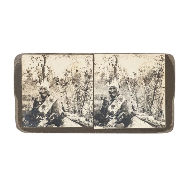 RARE Ojibwe Member John Smith Stereoview c. 1921