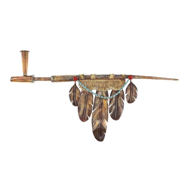 Jay Tschudy Native American Peace Pipe Metal Art
