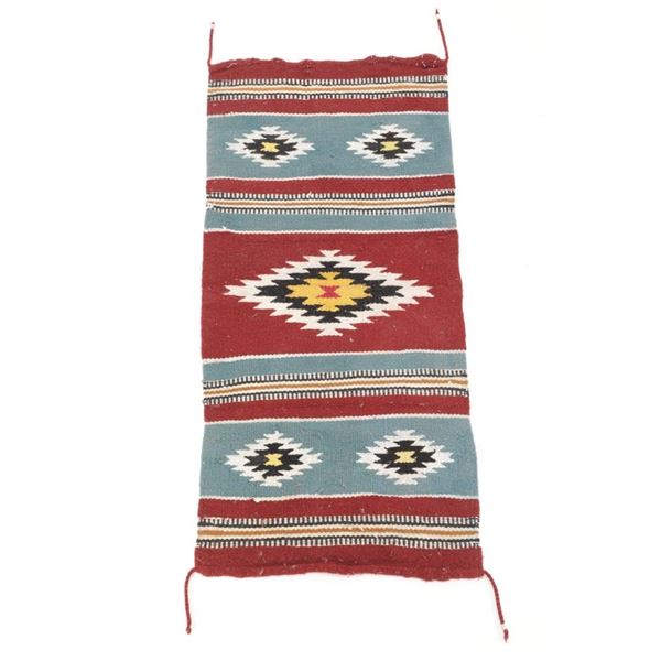 Southwest Crystal Banded Medallion Rug c. 1970's