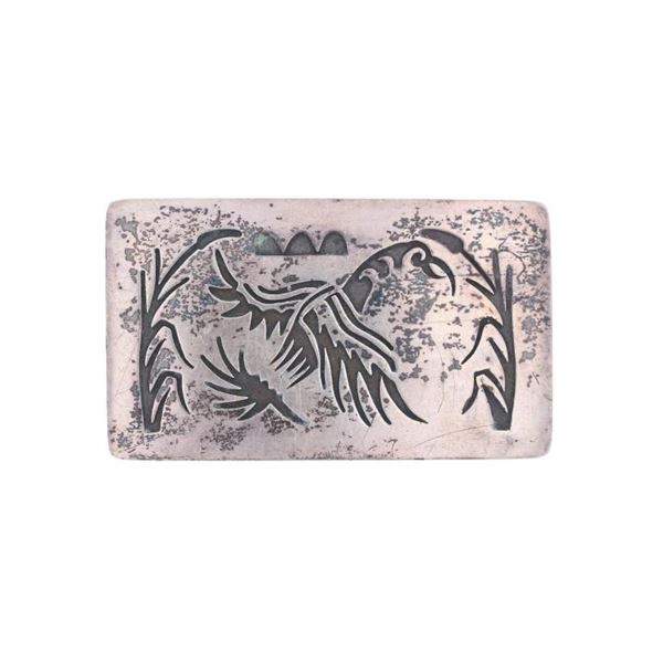 Navajo A Kanteena Sterling Silver Shadowbox Buckle