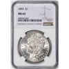 1893 $1 Morgan Silver Dollar Coin NGC MS62