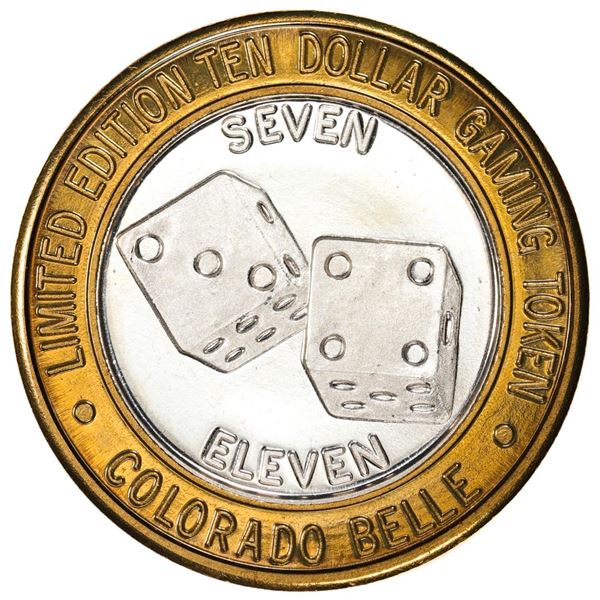 .999 Silver Colorado Belle Laughlin, Nevada $10 Casino Limited Edition Gaming Token