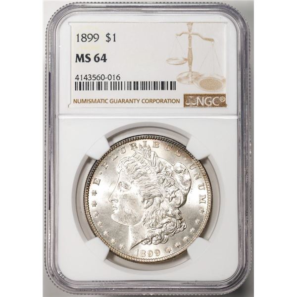 1899 $1 Morgan Silver Dollar Coin NGC MS64