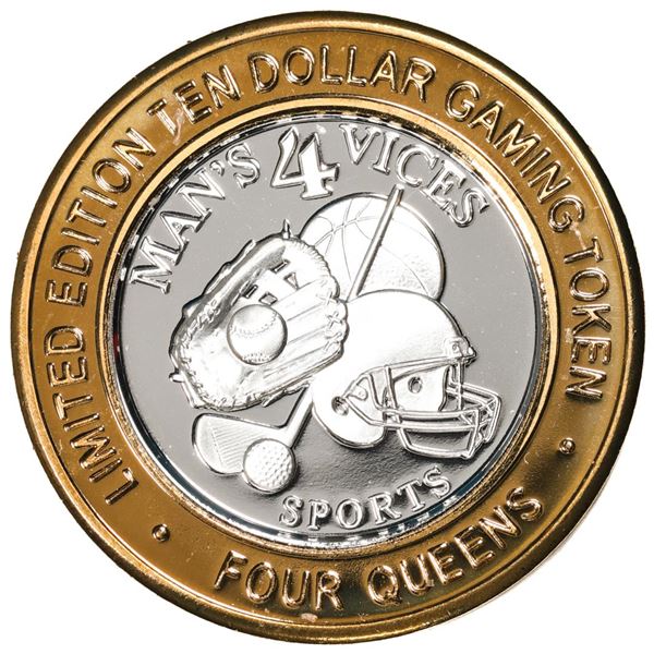 .999 Silver Four Queens Casino Hotel Las Vegas $10 Limited Edition Gaming Token