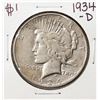 Image 1 : 1934-D $1 Peace Silver Dollar Coin