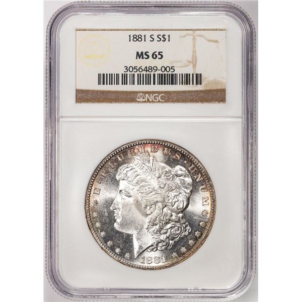 1881-S $1 Morgan Silver Dollar Coin NGC MS65