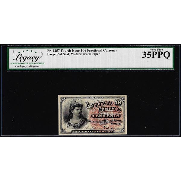 1863 Fourth Issue Ten Cents Fractional Currency Note Fr.1257 Legacy Very Fine 35PPQ