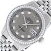 Image 3 : Rolex Mens Stainless Steel Slate Grey Diamond Datejust Wristwatch