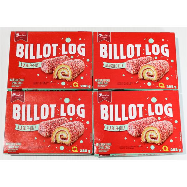 4 BXS BILLOT LOG SPONGE CAKES 6 PER BOX 