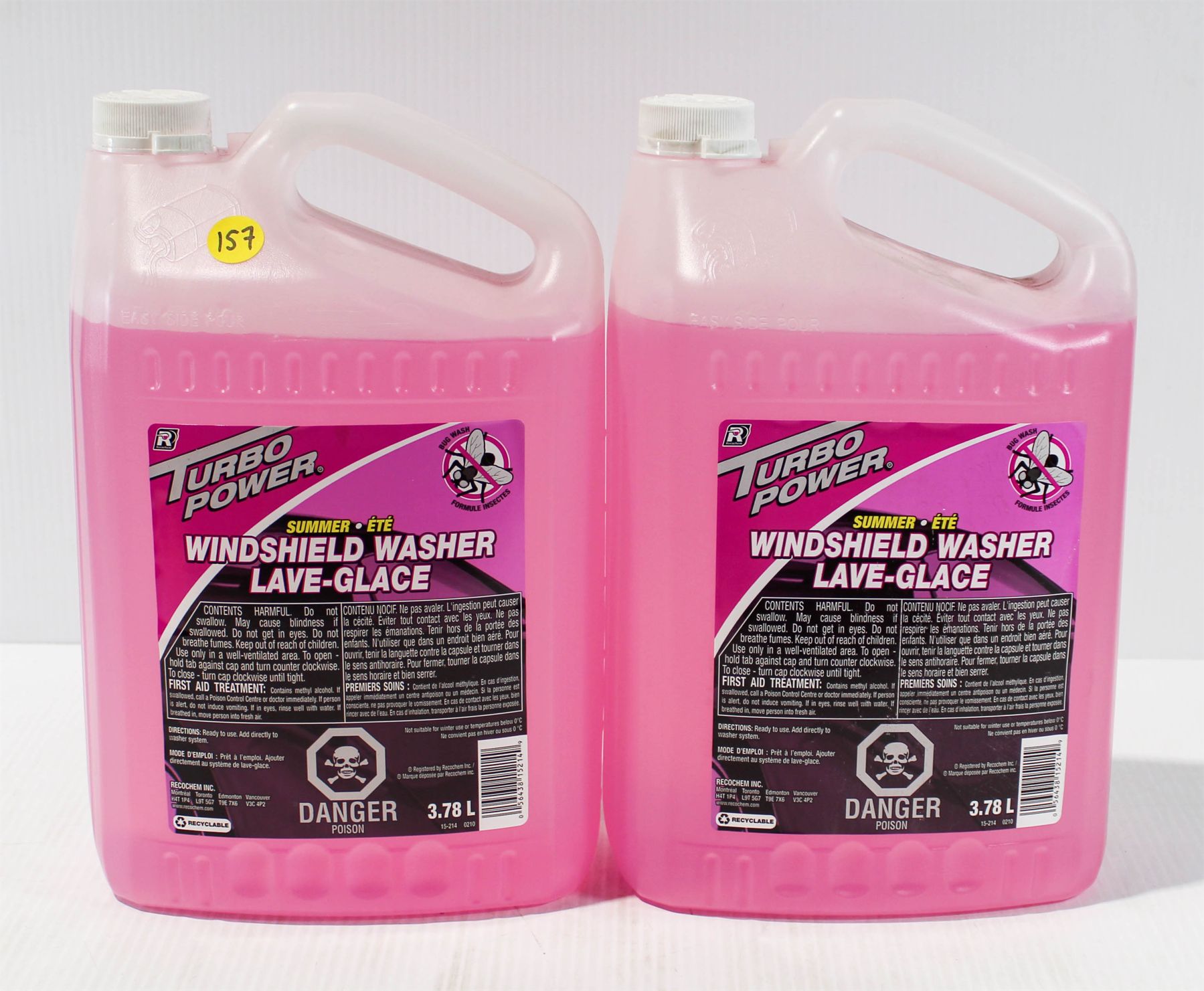 Bug Washer 2 X 3.78L BUG WASH WINDSHIELD WASHER FLUID TURBO POWER