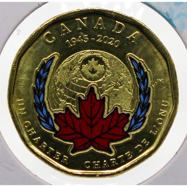 1945-2020 CANADA UN CHARTER COLOURED TOONIE