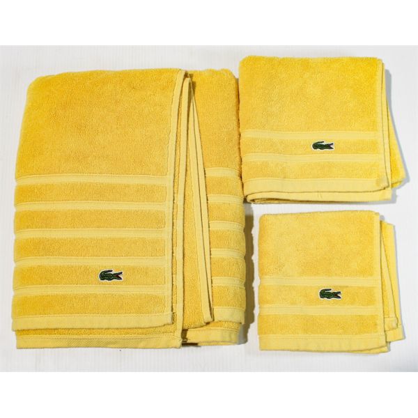 LACOSTE 3 PCS TOWEL SET - YELLOW